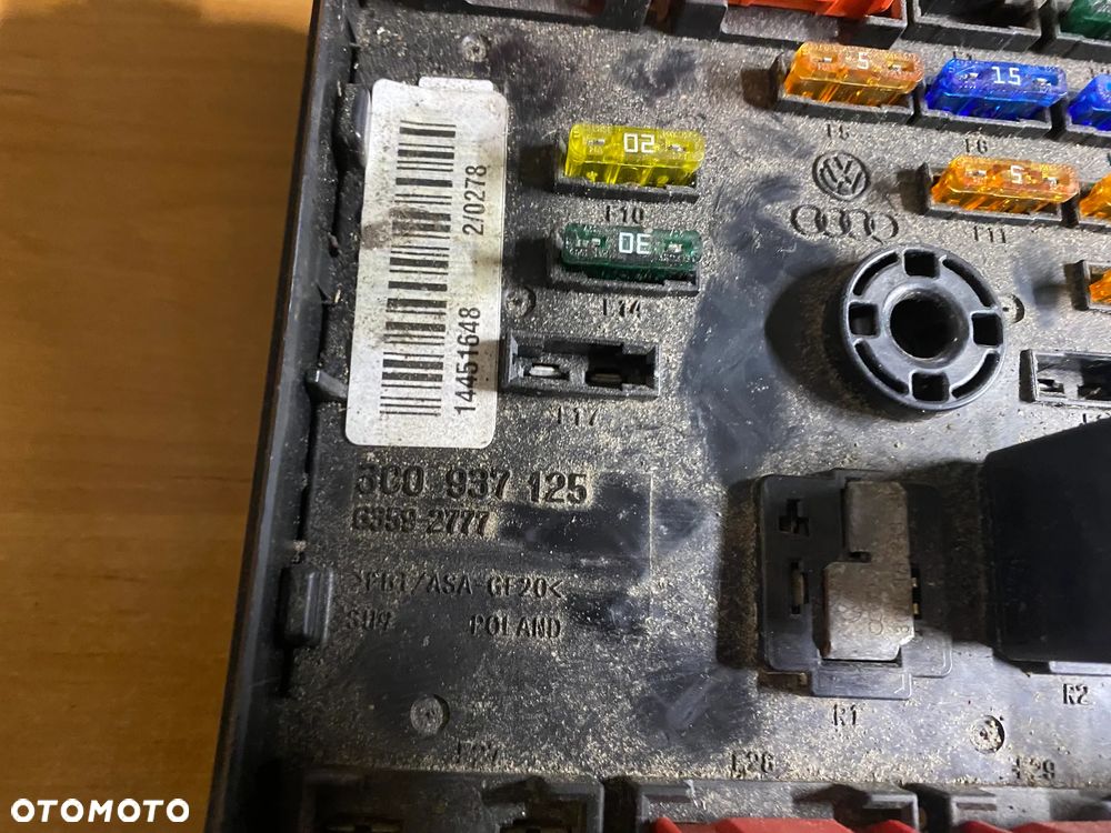 STEROWNIK MODUŁ SKRZYNKA BEZPIECZNIKÓW VW PASSAT B6 3C0937125 - 4