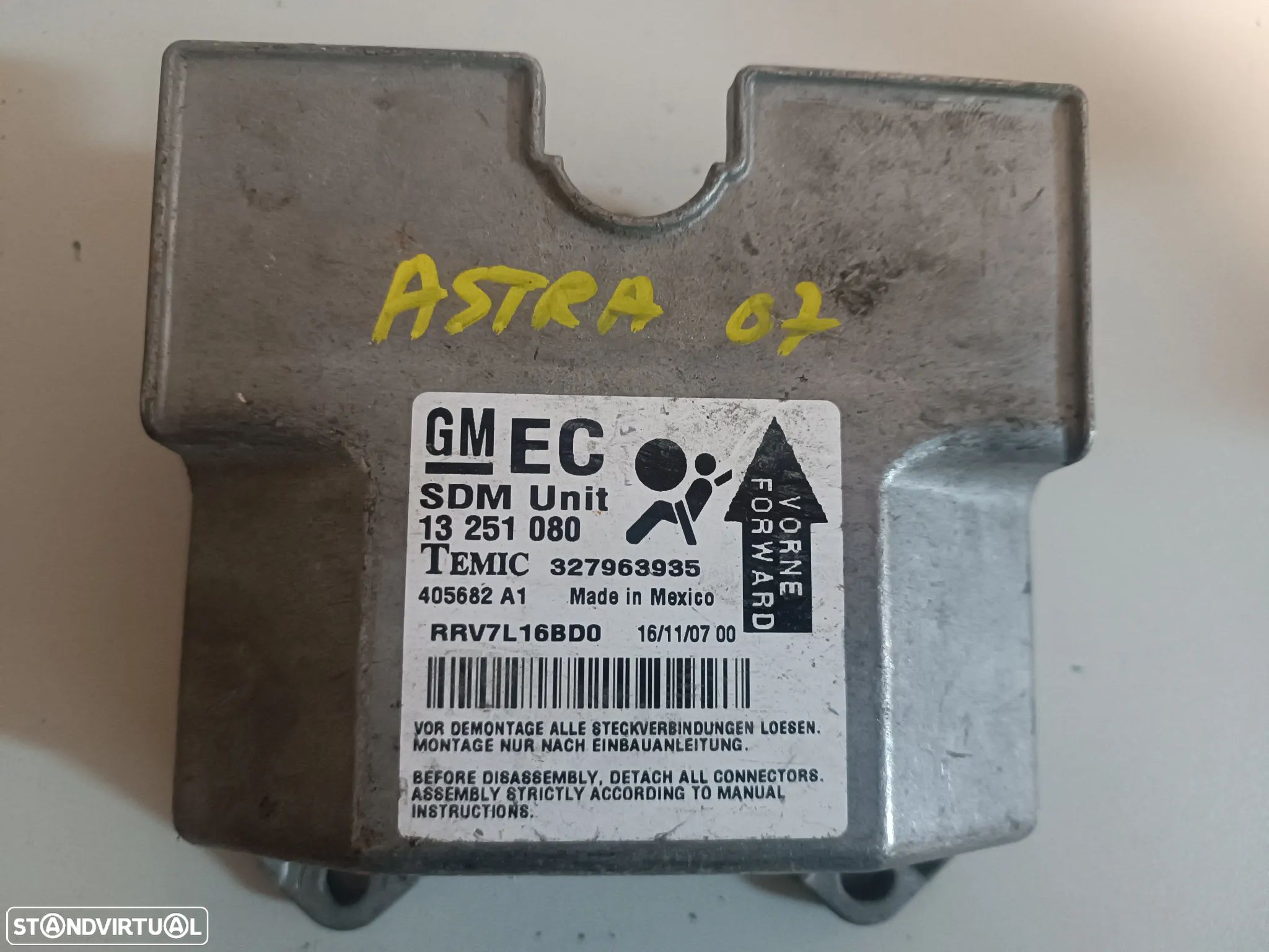 CENTRALINA DO AIRBAG OPEL ASTRA H 13251080 - 1