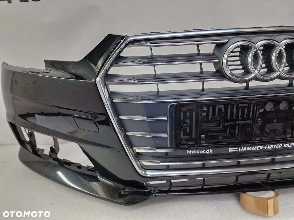 AUDI A4 B9 8W0 14- ZDERZAK PRZEDNI PRZÓD BEZ PDC I SPRYSKU + ATRAPA / GRILL , KOLOR CZARNY , NR 8W0807437 + 8W0853651AB , NR AUKCJI NZ972 - 6