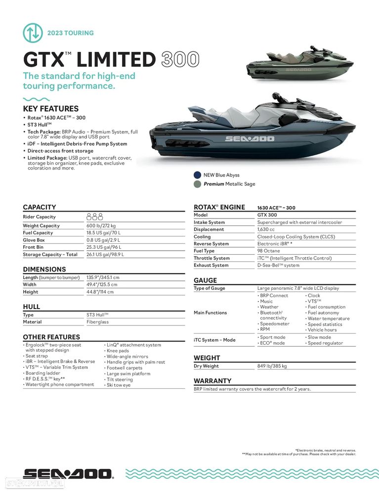 Sea-Doo GTX Limited 300 - 3 lugares - 9