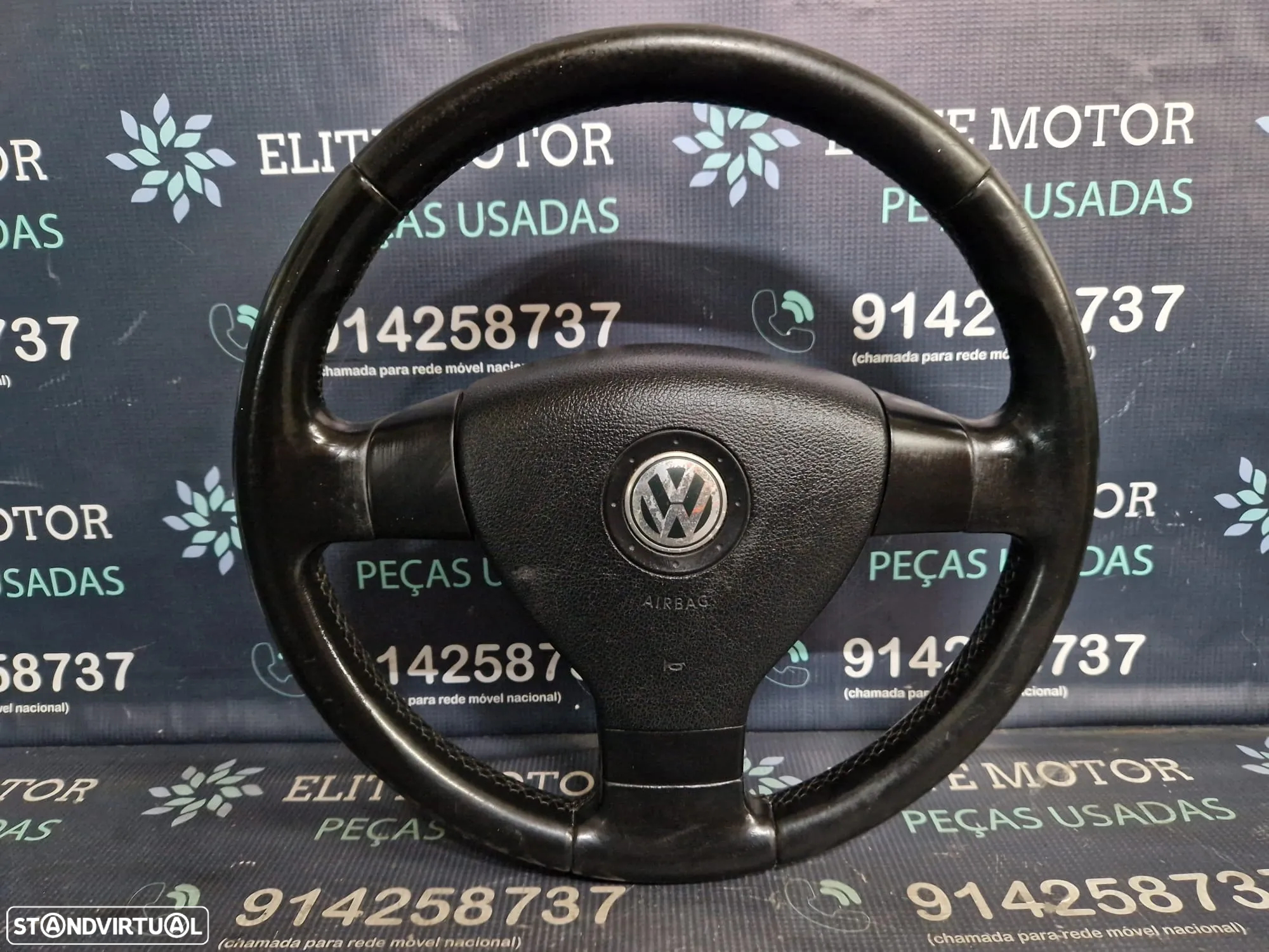 Volante usado pele com airbag VW GOLF V 5 JETTA PASSAT TOURAN CADDY - 3