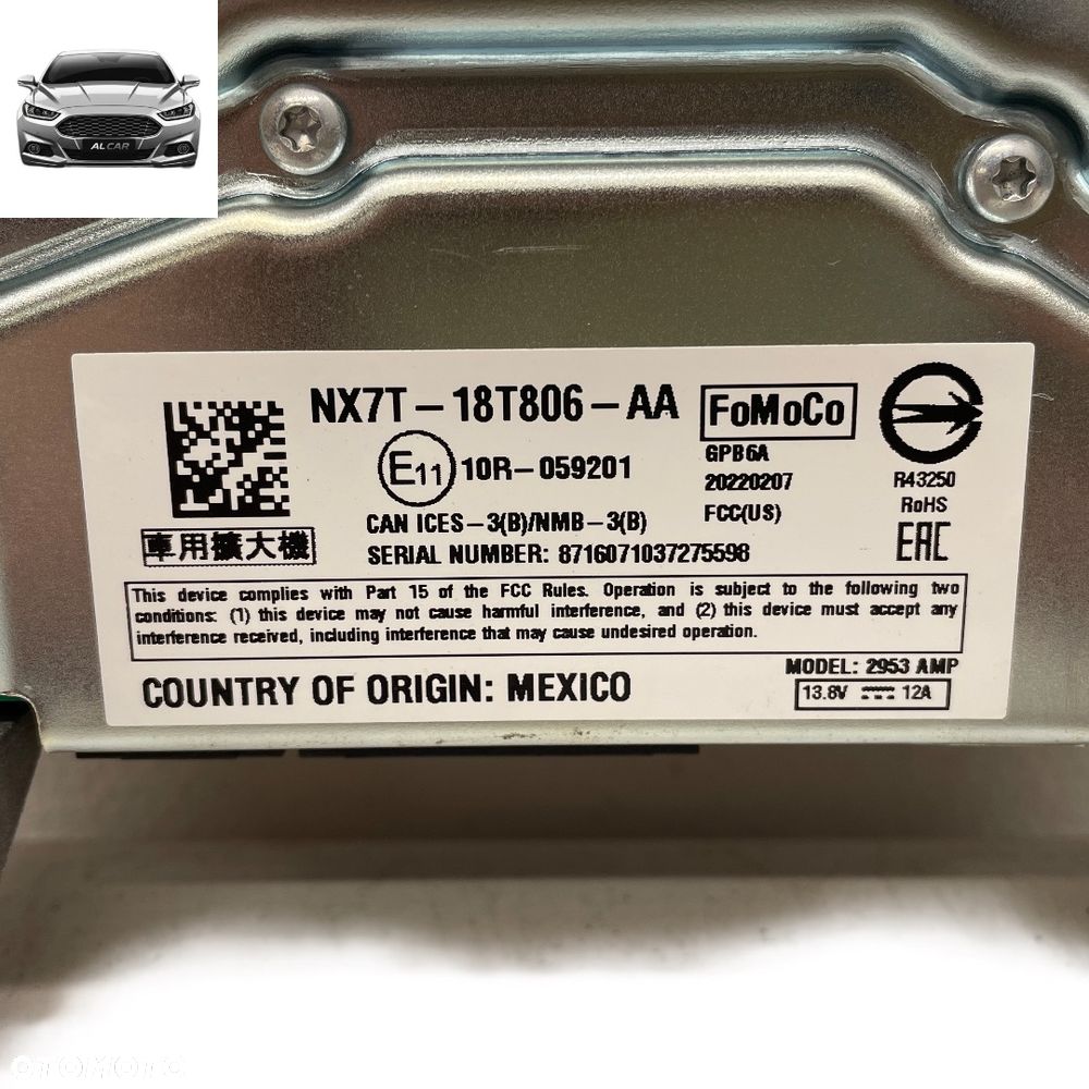 WZMACNIACZ GŁOŚNIKÓW FORD FOCUS MK4 LIFT NX7T-18T806-AA - 3
