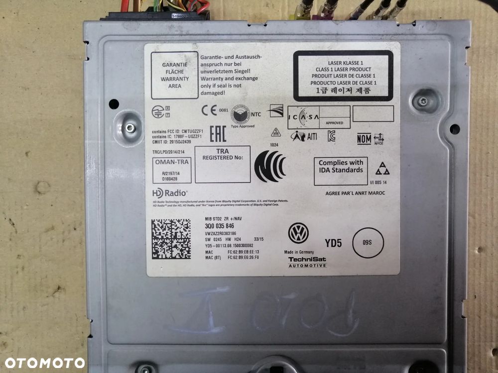 Volkswagen Polo V 6R radio nawigacja czytnik 6C0919603A 3Q0035846 - 17