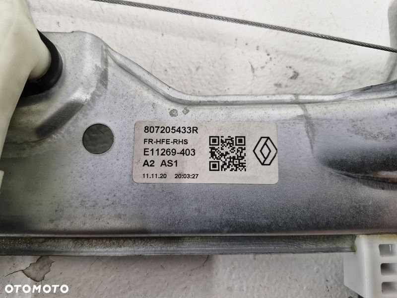 KADJAR PODNOŚNIK MECHANIZM SZYBY PRAWY PRZÓD PRZEDNI SILNICZEK 6 PIN 807205433R - 3