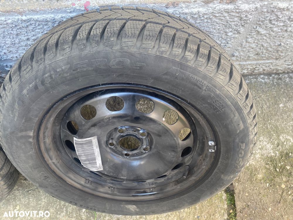 Set roti iarnă Pirelli Winter Sotto Zero 3 DOT 2023 + jante oțel 16” – ca noi, rulate 2.000 km - 2