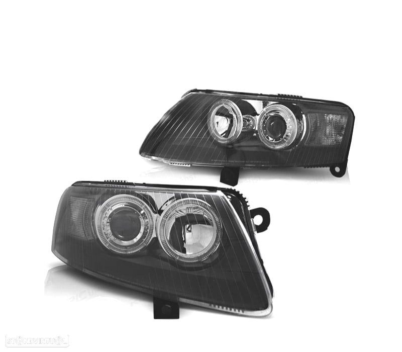 FARÓIS FRENTE PARA AUDI A6 4F 04-08 FUNDO PRETO - 1