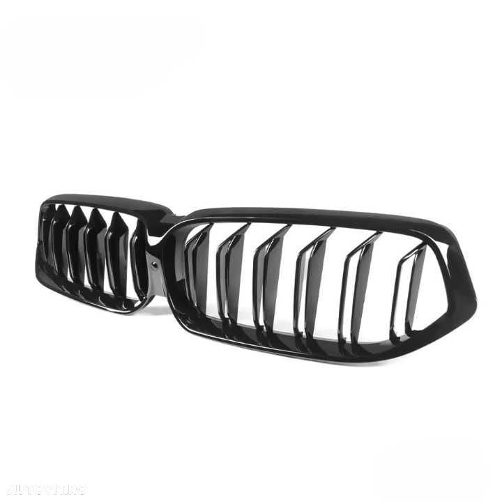Grila Dubla Grile Nari Duble BMW G32 GT 2020+ LCI Facelift, Negru Lucios, compatibil Camera - 2