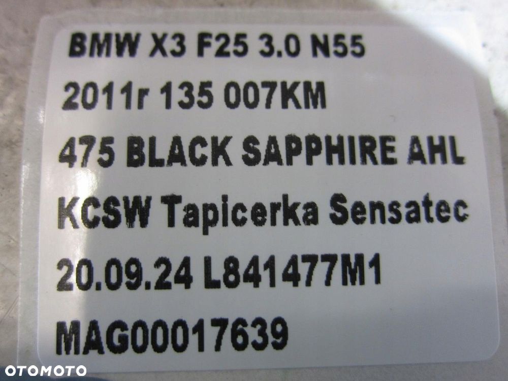 BMW X3 F25 X4 F26 PODŁOKIETNIK CZARNY TUNEL 9204247 51169204247 - 9