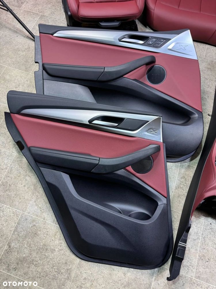 FOTELE KANAPA BOCZKI ŚRODEK WNĘTRZE BMW X4 G02 M-PAKIET SKÓRA TACORA ROT - 6
