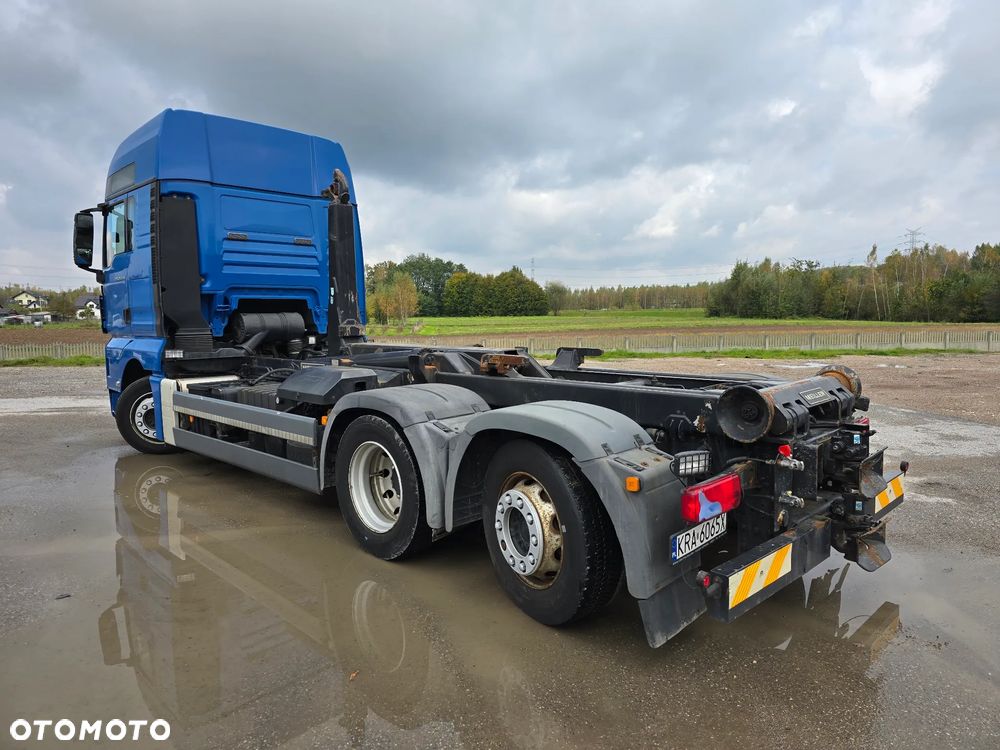 MAN TGX 26.440 Meiller MANUAL Hakowiec 6x2 oś skretna hak złom śmieci gruz makulatura kontener przyczepa - 6