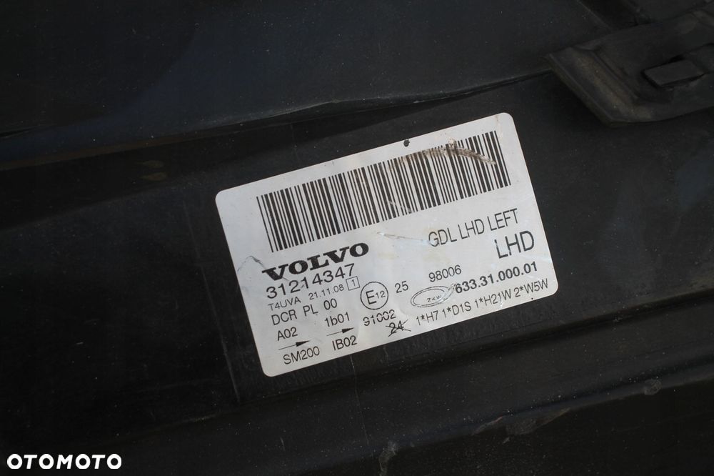 volvo v70 s80 xc70 lewy xenon, lewa lampa 31214347 europa - 8