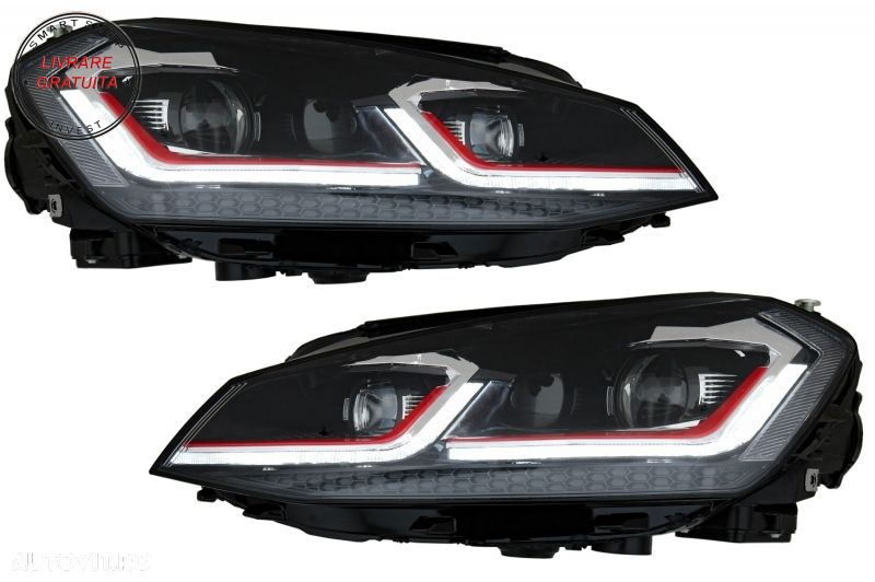 Faruri LED cu Semnal Dinamic cu Grila VW Golf 7 VII (2013-2017) R Design- livrare gratuita - 8