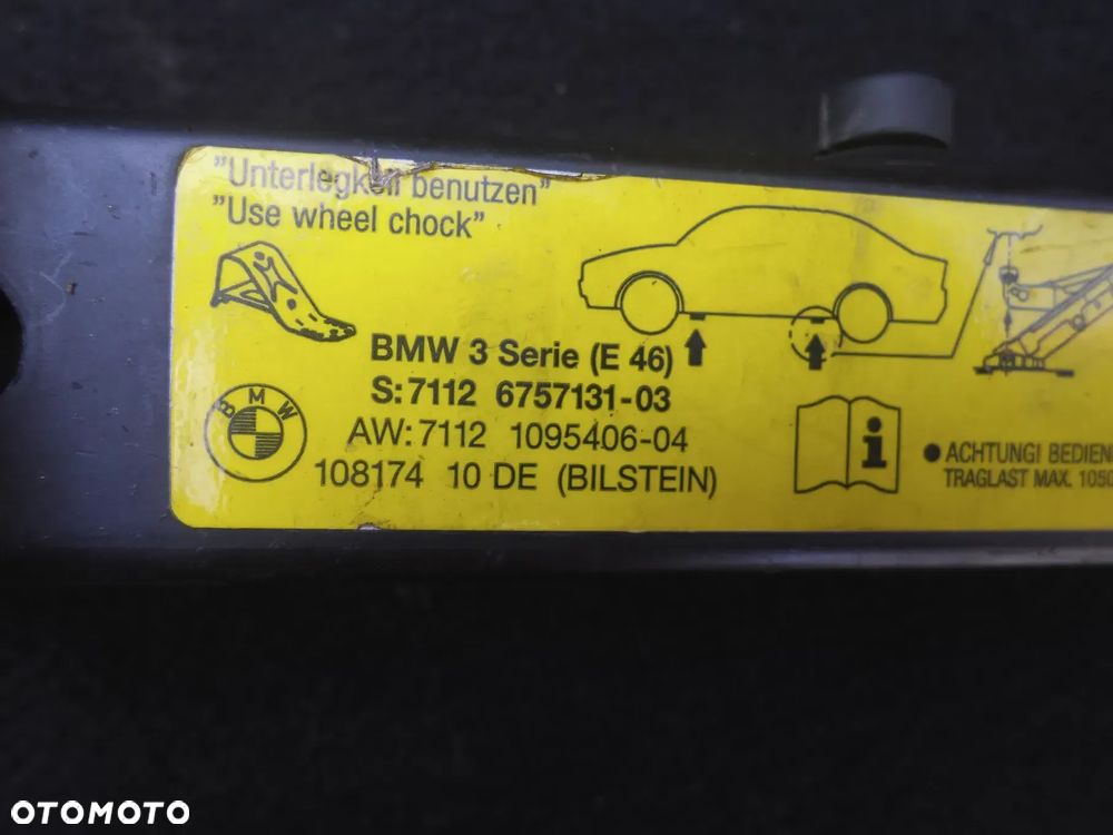 BMW 3 E46 PODNOŚNIK SAMOCHODOWY LEWAREK FABRYCZNY 1050KG 6757131 10817410DE BILSTEIN POSIADAM 2 SZT - 2