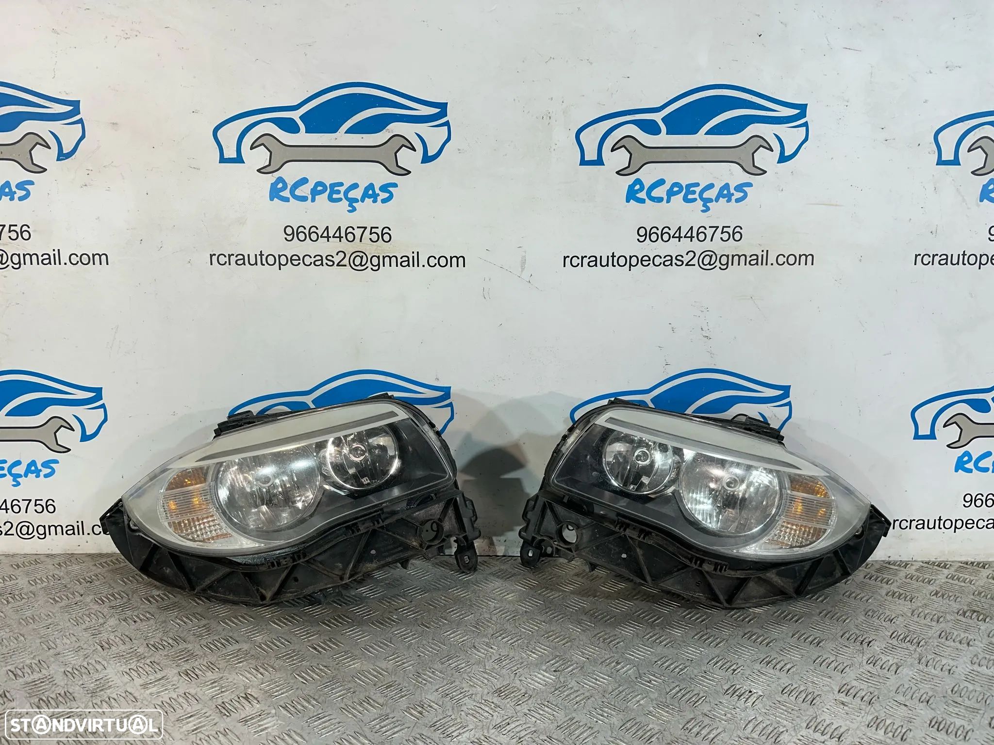 .Conjunto Faróis Oticas Frontais Frente Halogénio Originais LCI BMW E82 Coupe E88 Cabrio 7 263 642 / 7 263 641 - 1
