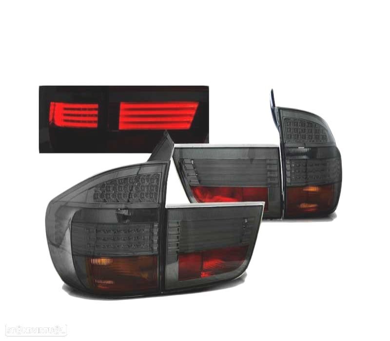 FAROLINS TRASEIROS LED BMW X5 E70 07-10 SMOKE - 1