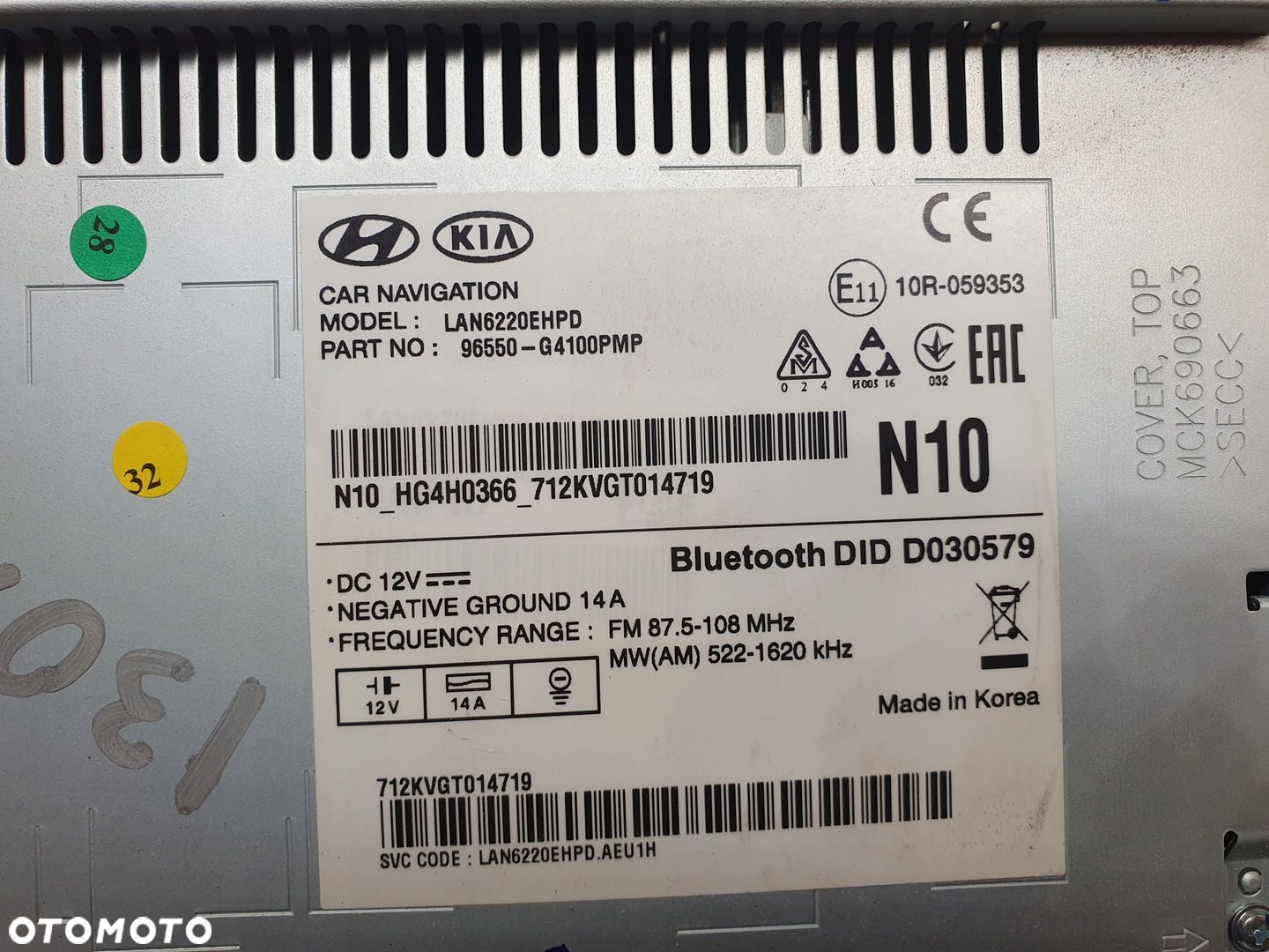 HYUNDAI i30 III RADIO NAWIGACJA NAPĘD bluetooth 96550-G4100PMP EKRAN - 8