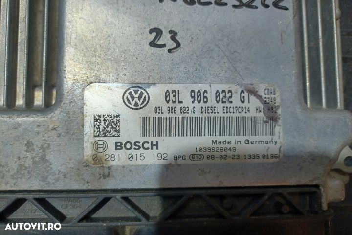 Calculator motor ECU 03L906022GT 0281015192 - 2.0 CBAB 03L906022GT 02 - 3