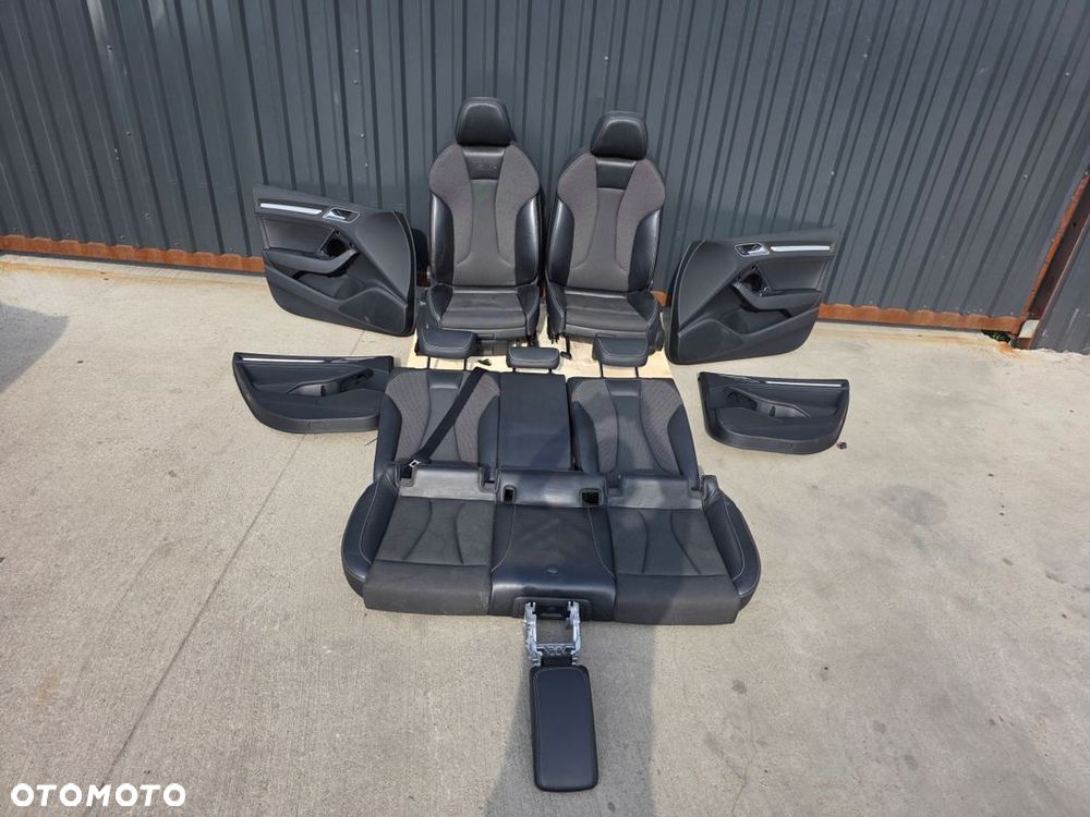 FOTEL FOTELE KOMPLET AUDI A3 8V SPORTBACK 5-DRZWI SKÓRA+MATERIAŁ S LINE *2* - 1