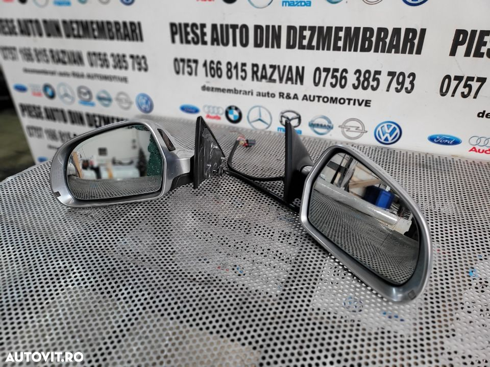 Oglinzi Oglinda Stanga Dreapta Audi A5 S5 RS5 Pliabile Side Assist Originale Crom Aluminiu - 6