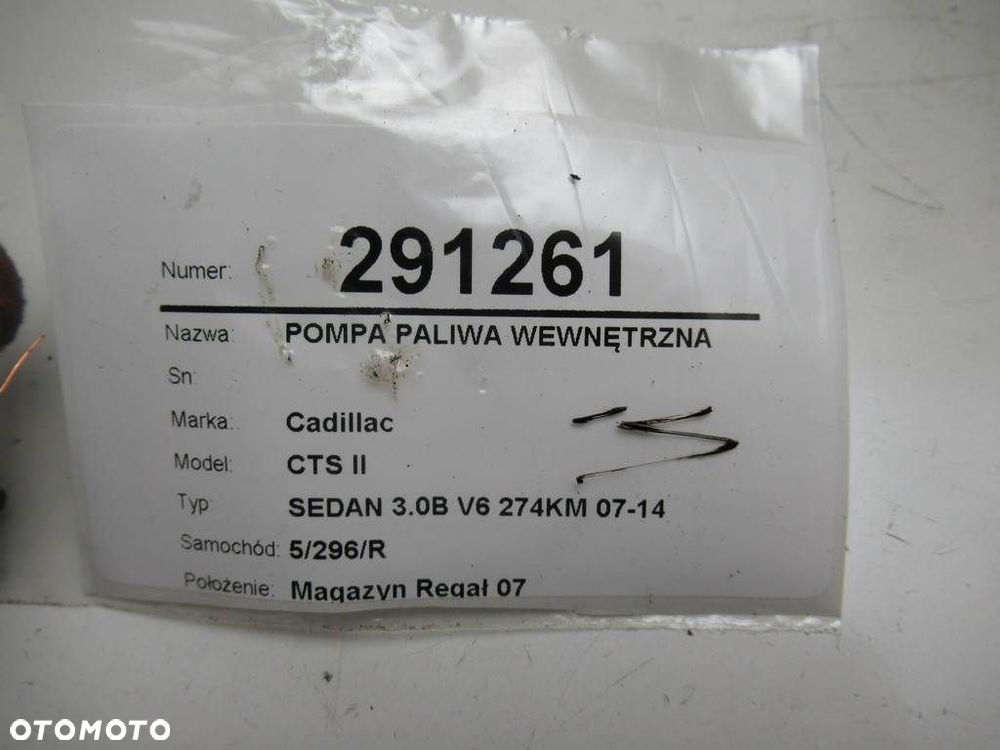 POMPA PALIWA WEWNĘTRZNA  CADILLAC CTS 2007 - 2022 3.0 201 kW [273 KM] benzyna 2009 - 2013 - 9