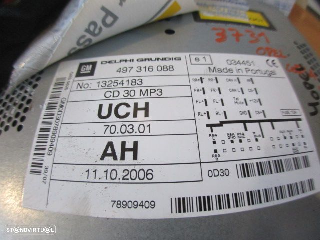 Radios 497316088 13254183 OPEL CORSA 4 D FASE 1 2008 1.3CDTI 90CV 5P CINZENTO DELPHI GM CD30MP3 - 5