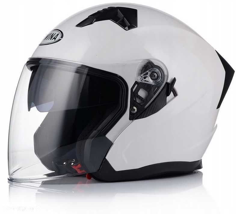 NOWY Otwarty KASK Motocyklowy BIAŁY Skuter Chopper ECER 22.06 BLENDA L