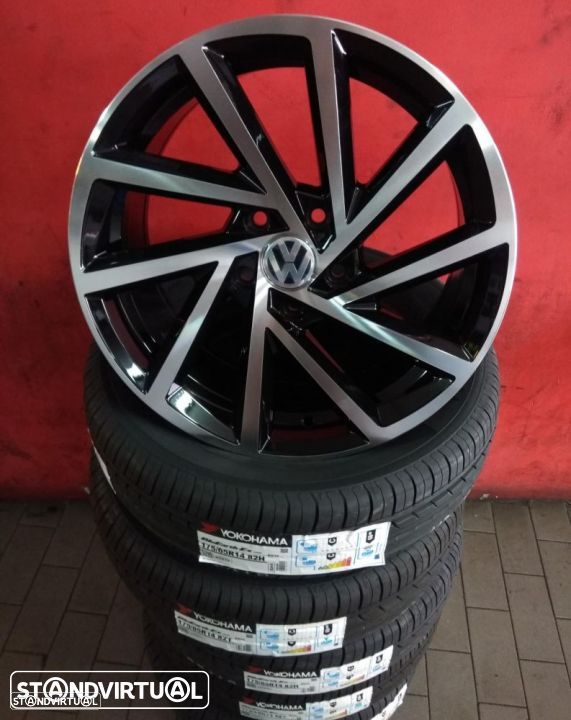Jantes 17 NOVAS VW GTI pretas polidas C/ pneus usados - 1