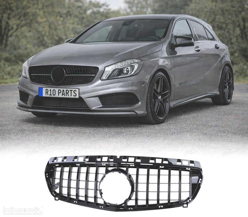 GRELHA MERCEDES CLASE A W176 12-15 LOOK GT PRETO BRILHANTE - 1