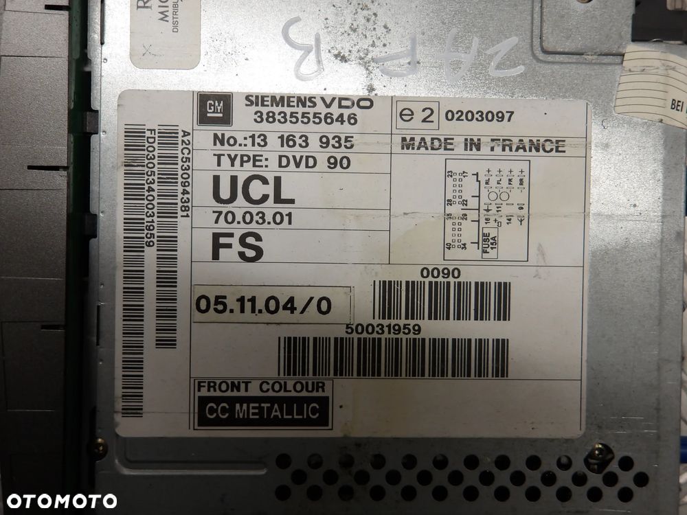 OPEL ZAFIRA B 1.6B RADIO CD 13163935 - 6