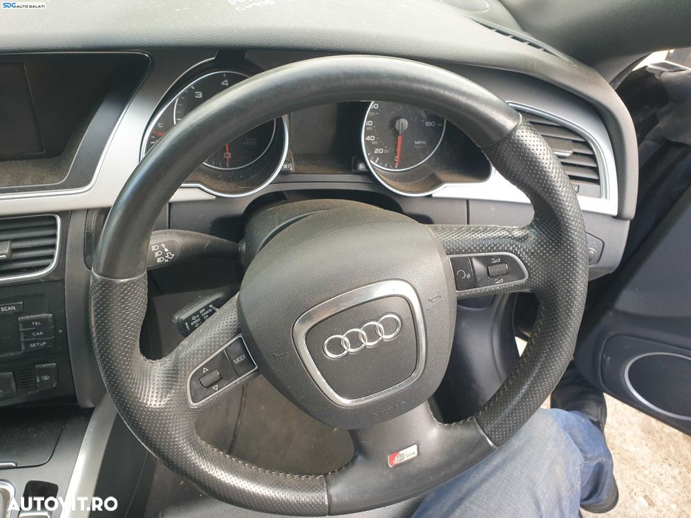 Volan Piele Perforata S Line 3 Spite cu Comenzi FARA Airbag Audi A4 B8 2008 - 2012 [K5798] - 4