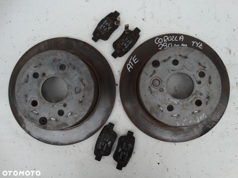 TARCZE HAMULCOWE + KLOCKI TYŁ ATE 290MM TOYOTA COROLLA VERSO II E12 F-VAT - 1