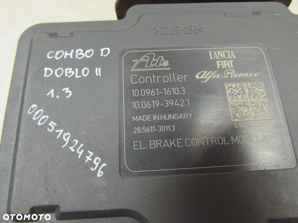 OPEL COMBO D DOBLO II 11-18 POMPA STEROWNIK ABS 00051924796 - 7