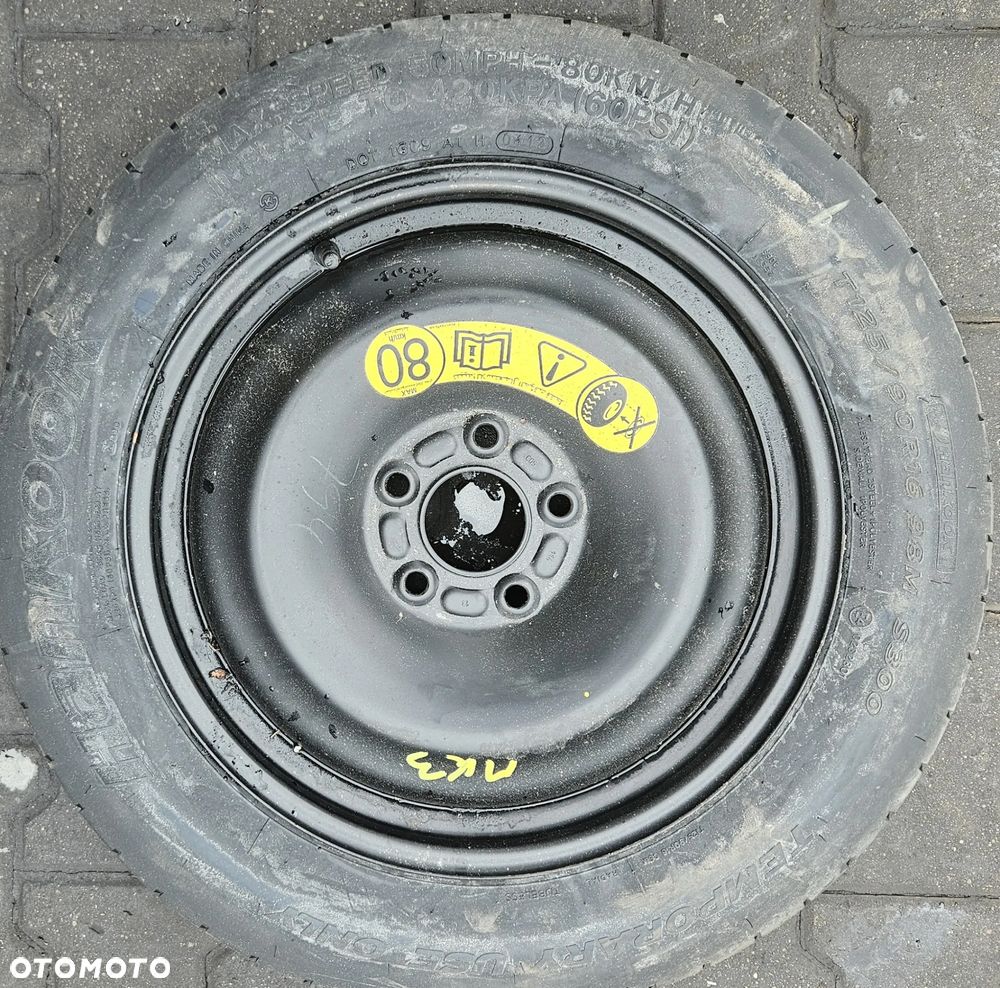 Ford Focus MK2 mk3  Mondeo S-Max Volvo V50 kolo dojazdowe 16" 5x108 125/85R16 125/90R16 - 1