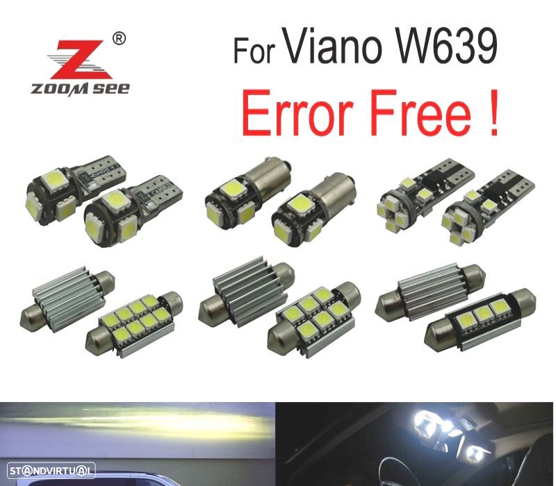 KIT COMPLETO DE 19 LÂMPADAS LED INTERIOR PARA MERCEDES CLASE ML W164 ML320 ML350 ML420 ML450 ML500 - 1