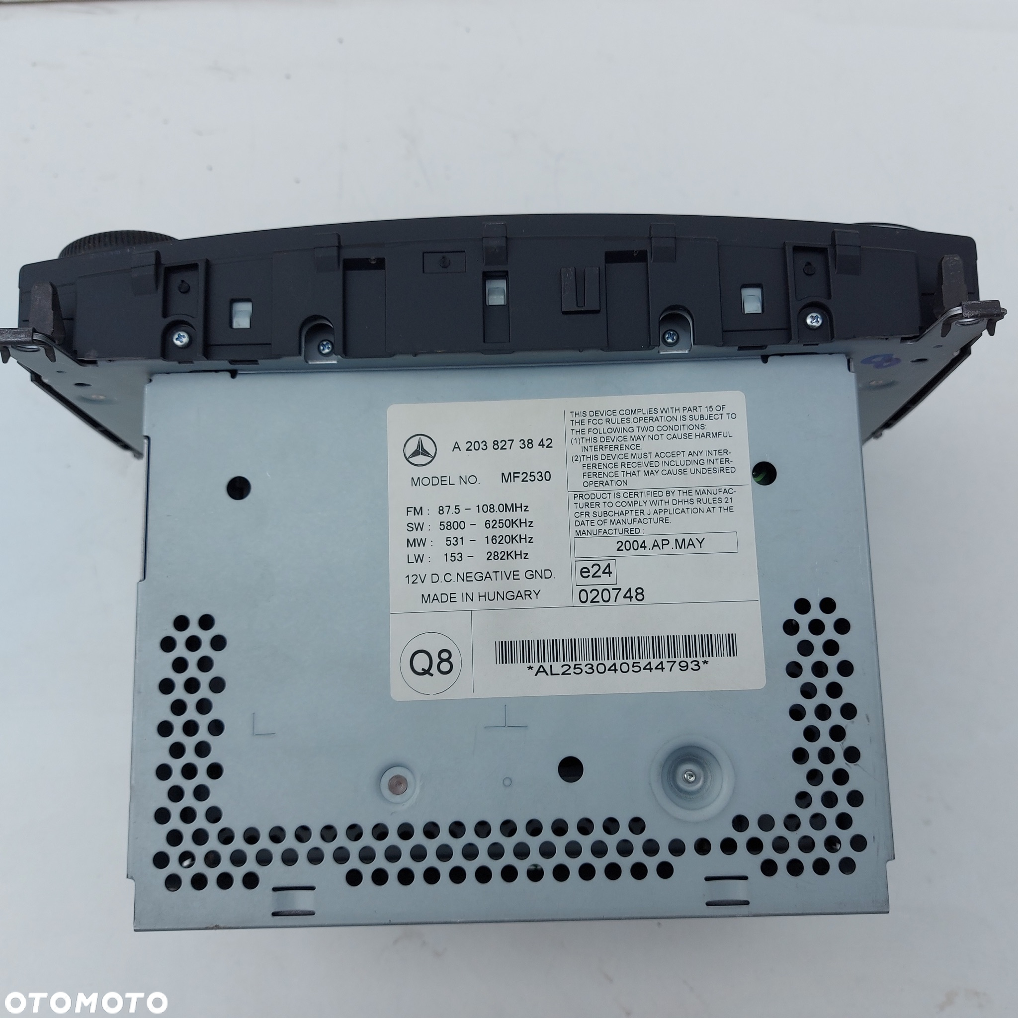 RADIO RADIOODTWARZACZ CD MERCEDES C W203 ORYGINAL DEMONTAZ 2038273842 - 6