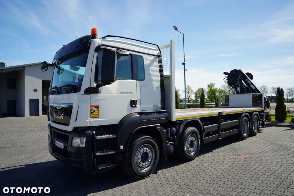 MAN MAN TGS 35.480 / 8x4 / HDS HIAB 288 EP-5 wysów : 12.7 M / SKRZYNIOWY - 7,4 M / UDŹWIG : 9400 KG / EURO 6 / STEROWANIE RADIOWE - 9