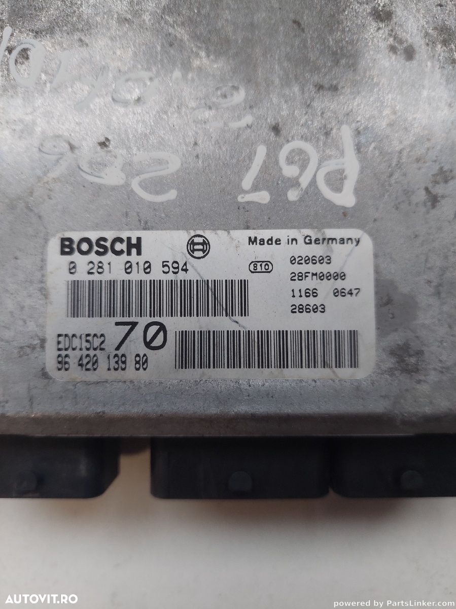 Calculator ECU PEUGEOT 206 CC 2D 2000 - > 2.0 HDI 0281010594 - 2