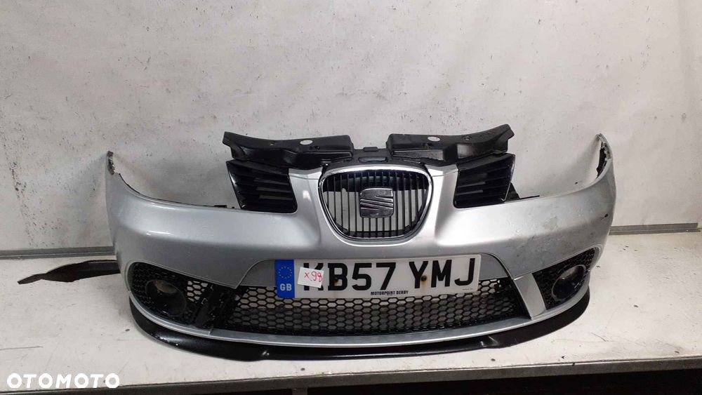+ ZDERZAK PRZÓD PRZEDNI SEAT IBIZA 6L LIFT FL LS7N SREBRNY HALOGENY  DO MALOWANIA !!! - 1