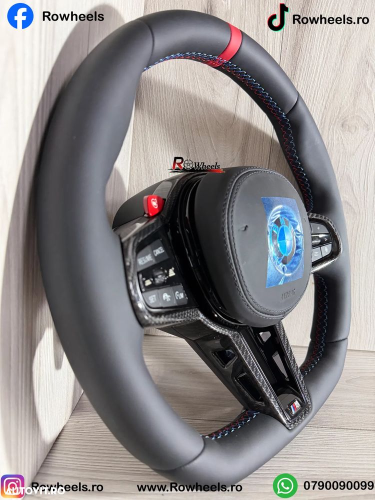 Volan BMW Model CS Carbon BMW G01 G05 G06 G11 G20 G30 G60 X1 X2 X3 X4 X5 X6 X7 Volan bmw seria5 seria8 seria7 Piele nappa Cusaturi M - 8