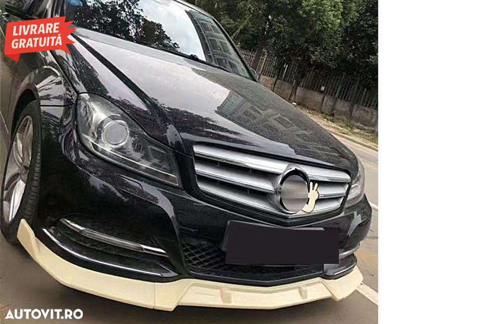 Prelungire Bara Fata Mercedes C-Class W204 S204 C204 Facelift (2011-2015) Negru Lu- livrare gratuita - 9
