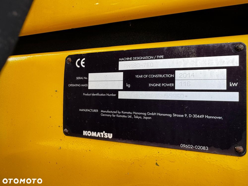 Komatsu PW180 Koparka 19t Kołowa‼️Super Stan Zadbana Stan bardzo dobry. Centralne smarowanie, Klima 2x Osprzęt - 18