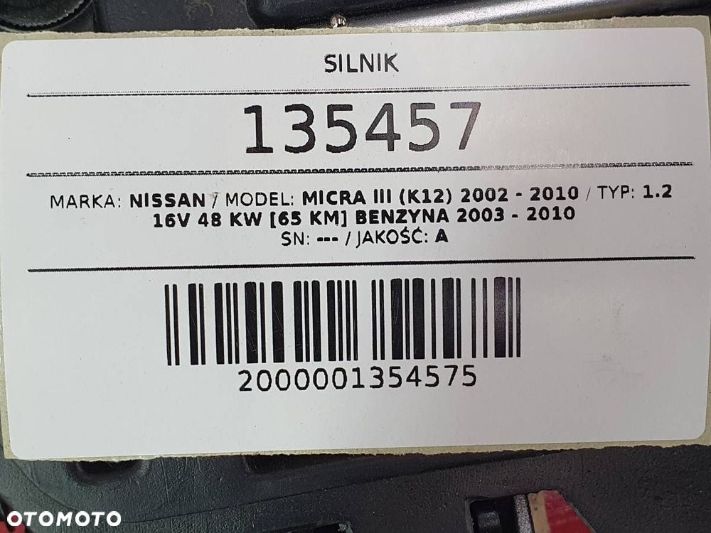 SILNIK CR12 1.6 16V 65 NISSAN MICRA III K12 - 7