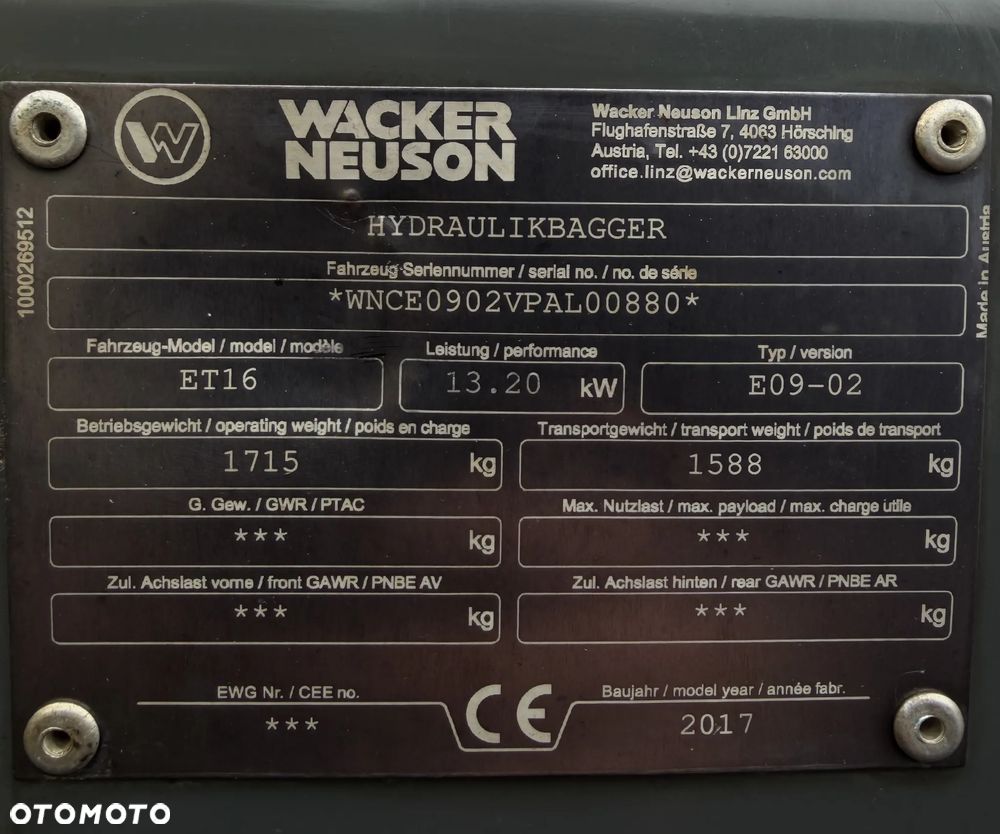 Wacker Neuson ET16 Minikoparka 2 tony. JAK NOWA 2018rok z Gospodarstwa Norweskiego 1190mtg. IGŁA! Rozsuwane hydraulicznie gąsienice. Dodatkowe sekcje Hydrauliczne. Silnik Yanmar 3 cyl. Aktualna DEKRA BMWT. Po serwisach! Ani deka luzów i wycieków. OKAZJA TANIO. Zadbana maszyna. 2 łyżki - 10