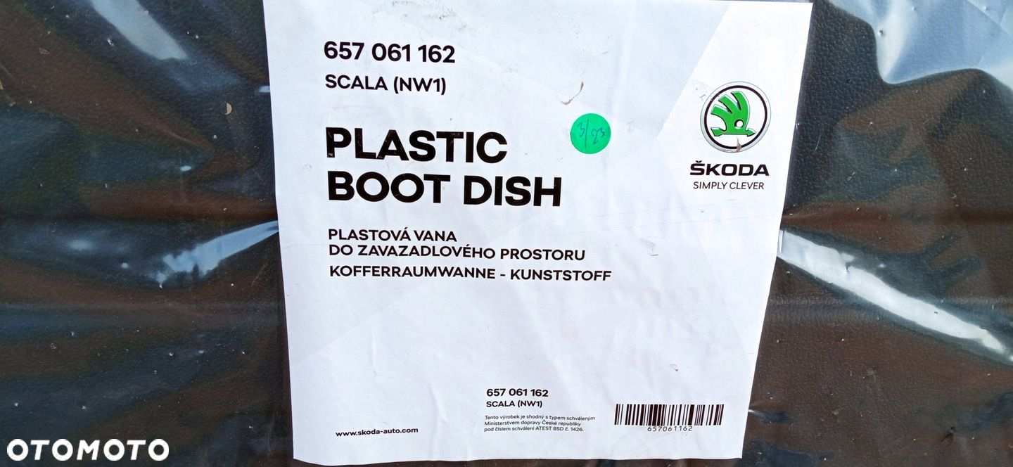 SKODA SCALA KAMIQ 19- MATA WANNA WYKŁADZINA BAGAŻNIKA NOWA 657061162 - 3