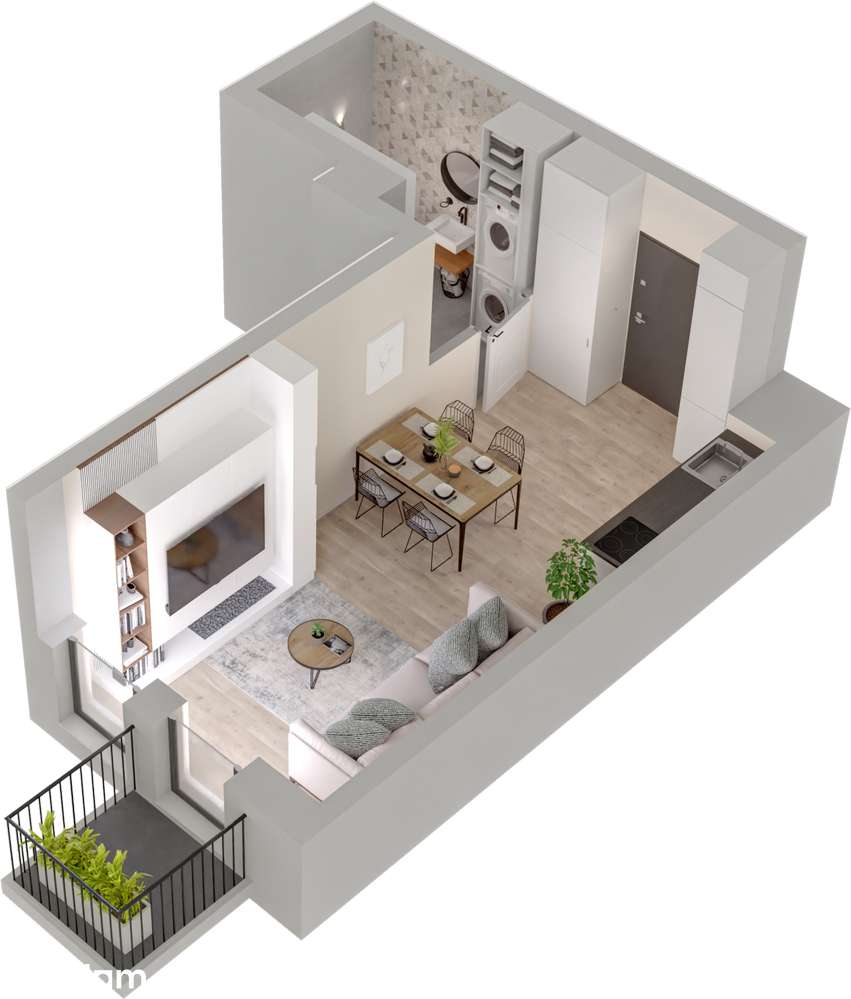 2.M.15 | 29,50 m² | kawalerka z balkonem | Krzyki- Gaj