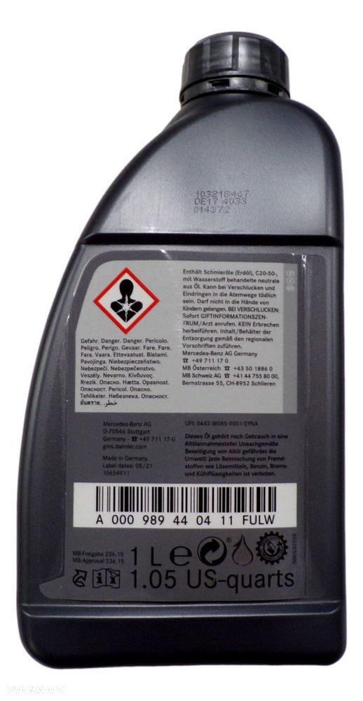 MERCEDES Olej przekladniowy 1 litr MB 236.15 OE - 2