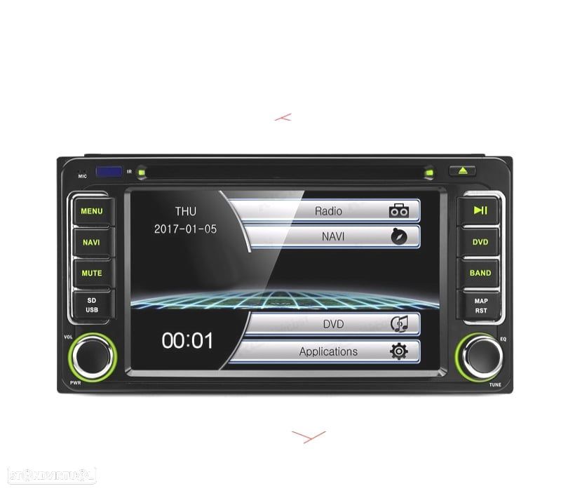 AUTO RADIO 2DIN GPS 6.2" HD TÁCTIL PARA TOYOTA BLUETOOTH USB SD - 1