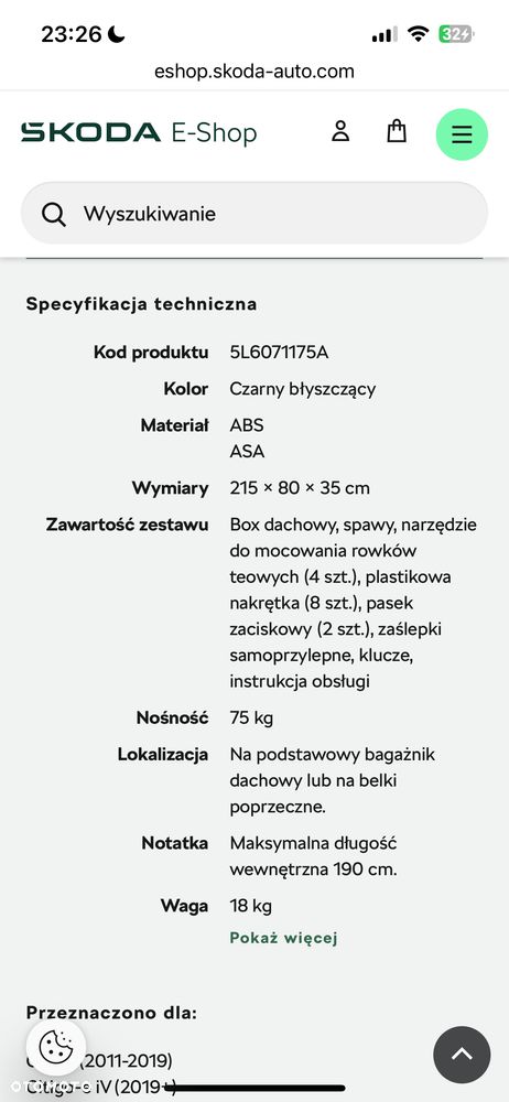 Box dachowy skoda octavia 4, 380 litrów + relingi - 14
