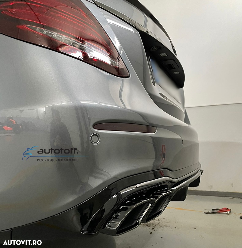 Difuzor bara spate Mercedes W213 E-Class (16-22) 63AMG Full negru lucios - 6