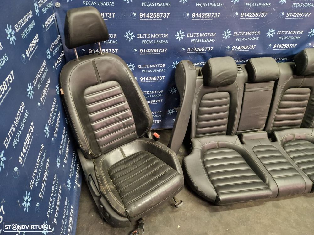 Jogo de bancos usados VW PASSAT CC HIGHLINE PELE PRETOS - 4